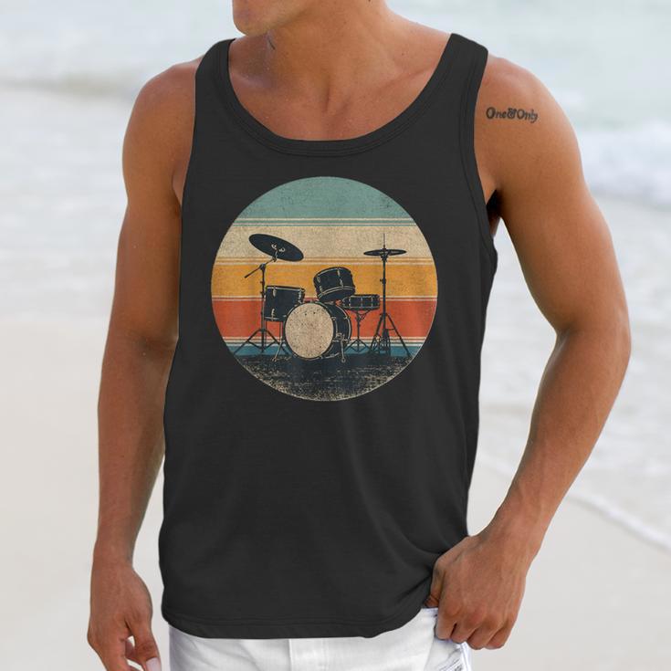 Vintage Drum Kit Silhouette Retro Music Unisex Tank Top Vintage Drum Kit Silhouette Retro Music Unisex Tank Top
