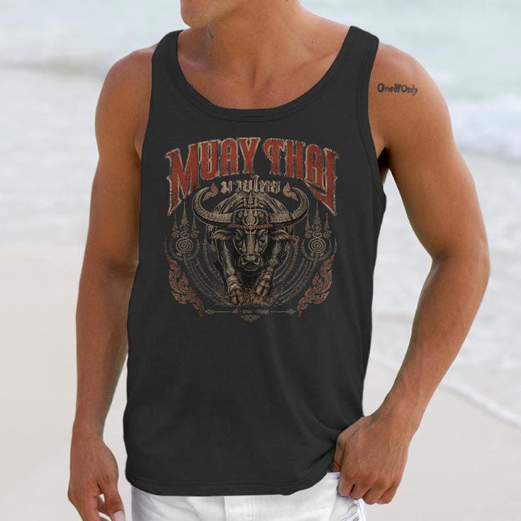 Vintage Muay Thai Trainer Thai Boxing Coach Art Buffalo Unisex Tank Top