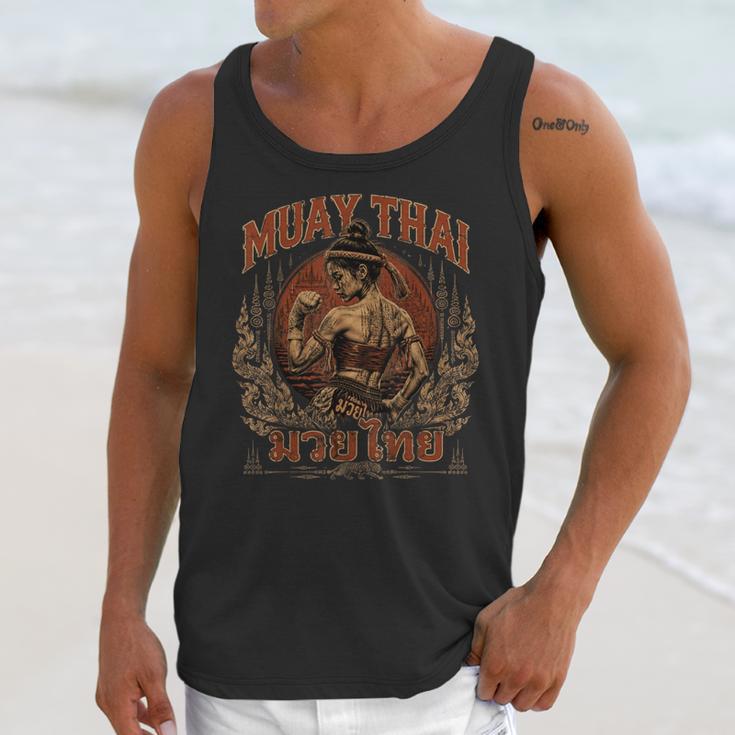 Weathered Muay Thai Fighter Thai Boxing Warrior Art Unisex Tank Top Weathered Muay Thai Fighter Thai Boxing Warrior Art Unisex Tank Top