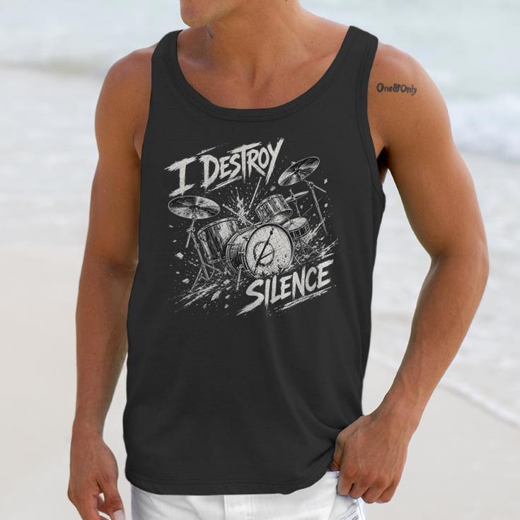 Women's Drum Kit I Destroy Silence Art Unisex Tank Top
