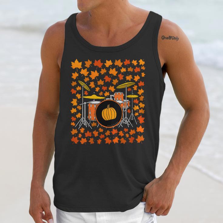 Women's Drum Kit With Leaves Fall Drummer Autumn Musician Unisex Tank Top Women's Drum Kit With Leaves Fall Drummer Autumn Musician Unisex Tank Top