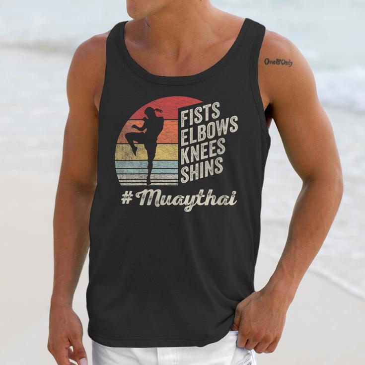Women's Muay Thai Martial Arts Fighter Retro Vintage Sunset Graphic Unisex Tank Top