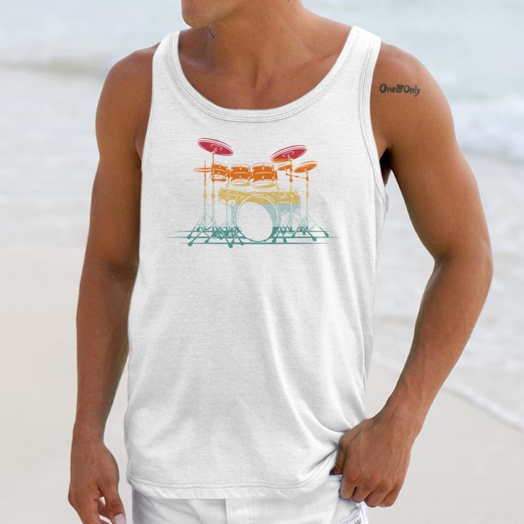 Drum Kit Musical Retro Instrument Musician Unisex Tank Top