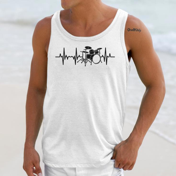 Drum Kit Pulse Line Rock Artist Drum Set Comfort Colors Adult Sweatshirt Unisex Tank Top