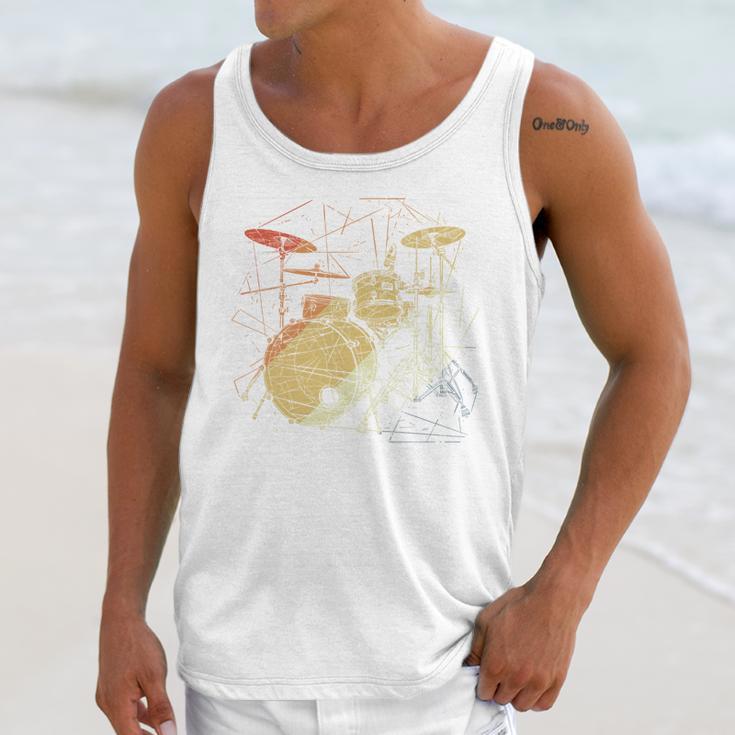 Drum Kit Retrowave Drums Unisex Tank Top Drum Kit Retrowave Drums Unisex Tank Top