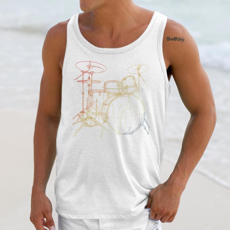 Drum Kit Vintage Look Music Concert Sweatshirt Unisex Tank Top