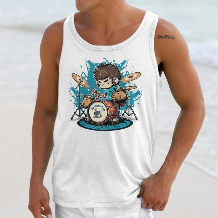 Drum Set Drumming Drummers Drum Kits Music Raglan Baseball Tee Unisex Tank Top