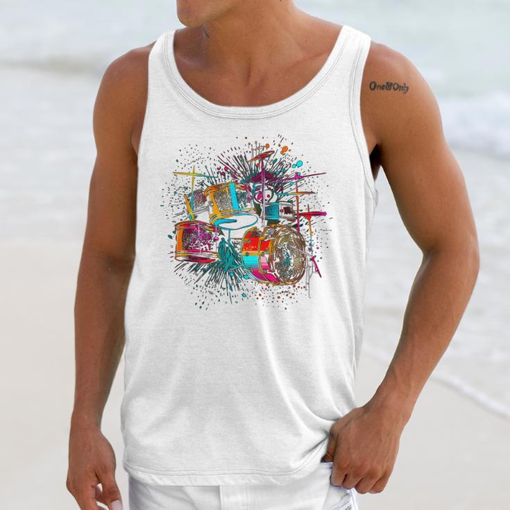 Drums Pop Art Drummer Drum Kit Unisex Tank Top Drums Pop Art Drummer Drum Kit Unisex Tank Top