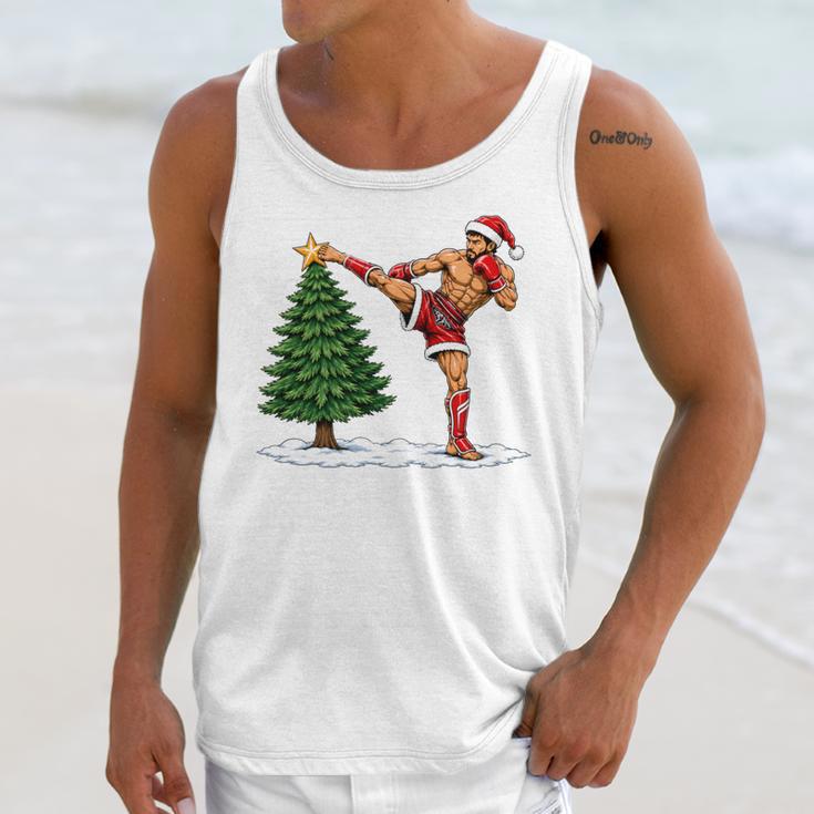Festive Muay Thai Santa Christmas Unisex Tank Top