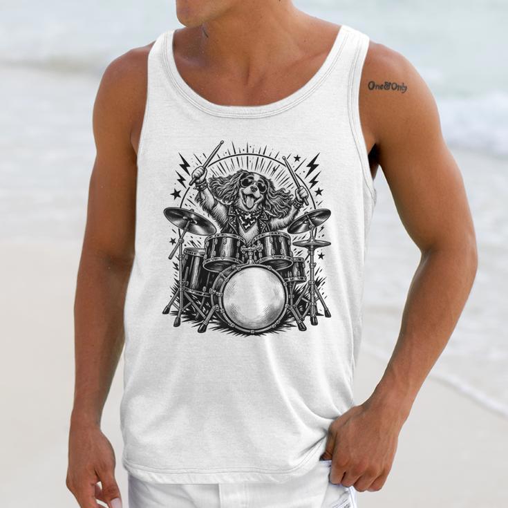 Spaniel Rock Drum Kit Unisex Tank Top