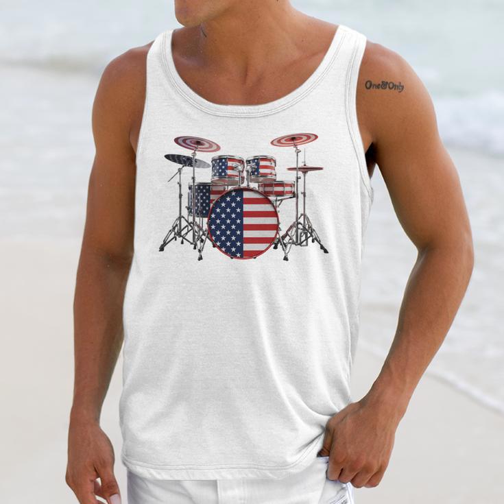 USA Patriotic Drum Kit American Flag Drum Set Unisex Tank Top USA Patriotic Drum Kit American Flag Drum Set Unisex Tank Top