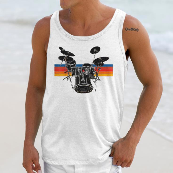 Vintage Drum Kit Drummer Rock Band Drums Unisex Tank Top Vintage Drum Kit Drummer Rock Band Drums Unisex Tank Top