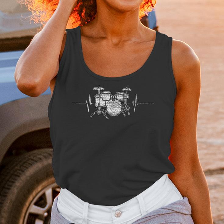 ECG Heartbeat Music Lovers Drumsticks Drum Kit Unisex Tank Top
