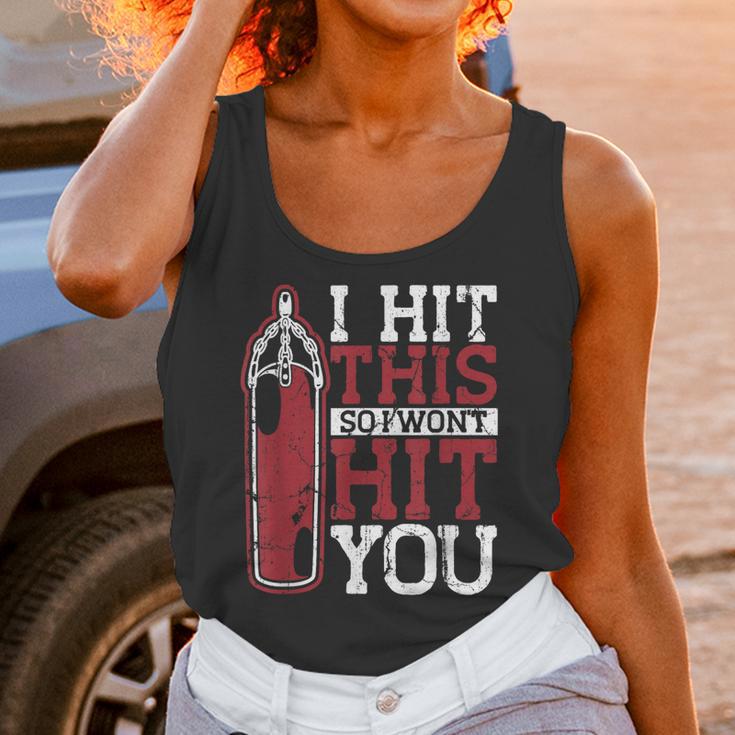 I Hit This So I Won't Hit You Kickboxer Fan Muay Thai Boxing Unisex Tank Top
