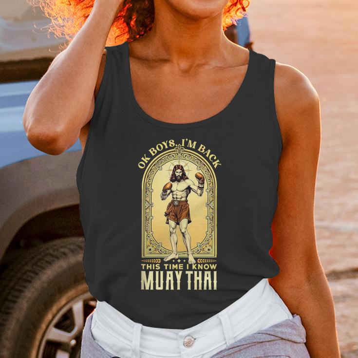 Jesus Knows Muay Thai Boxing Kickboxing MMA Unisex Tank Top