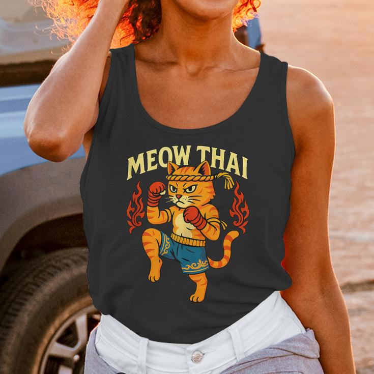 Meow Thai Muay Thai Cat Fighter Pun Dad Joke Unisex Tank Top Meow Thai Muay Thai Cat Fighter Pun Dad Joke Unisex Tank Top