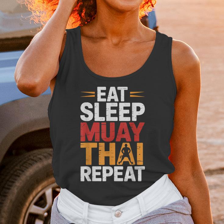 Muay Thai Fighter Eat Sleep Repeat Lifestyle Training Unisex Tank Top