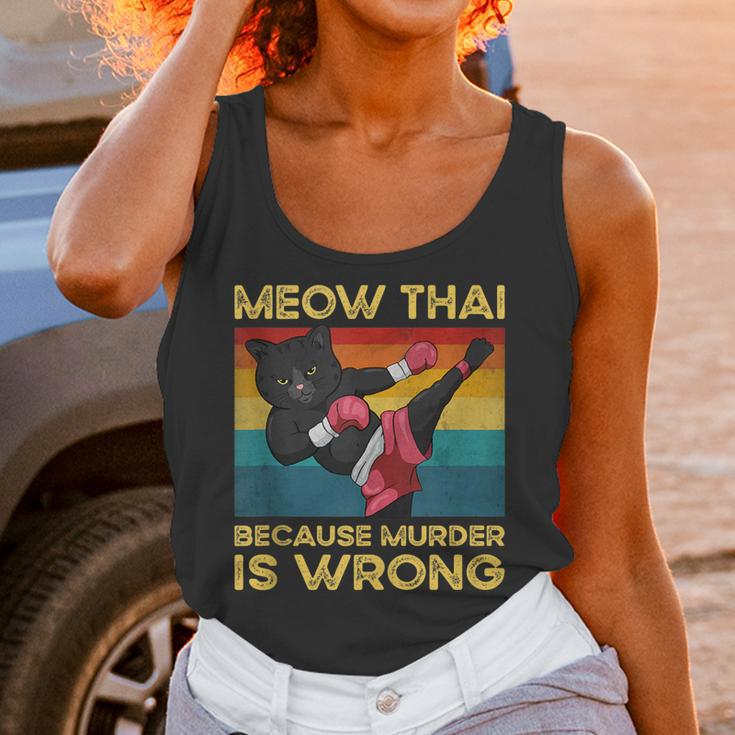 Muay Thai Because Murder Is Wrong Cat Meow Thai Unisex Tank Top Muay Thai Because Murder Is Wrong Cat Meow Thai Unisex Tank Top