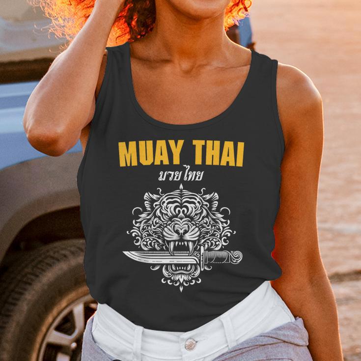 Muay Thai Sak Yant MMA Tattoo Tiger Lion Knife Martial Art Unisex Tank Top