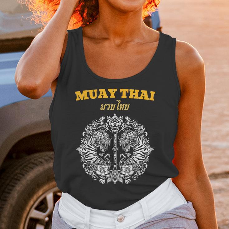 Sak Yant Muay Thai Art Tattoo Twin Tiger Kickboxing Thailand Unisex Tank Top