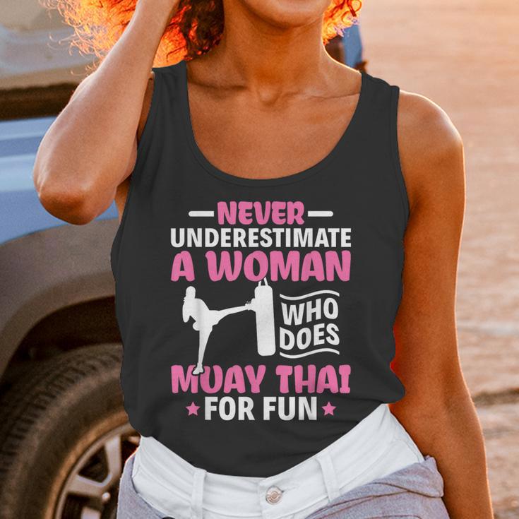 Never Underestimate A Woman Thai Boxing Muay Thai Fighter Unisex Tank Top Never Underestimate A Woman Thai Boxing Muay Thai Fighter Unisex Tank Top