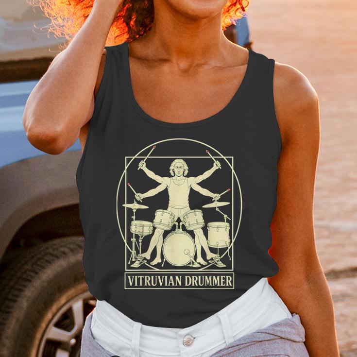 Vitruvian Drummer Drum Kit Music Lover Musician Men Unisex Tank Top