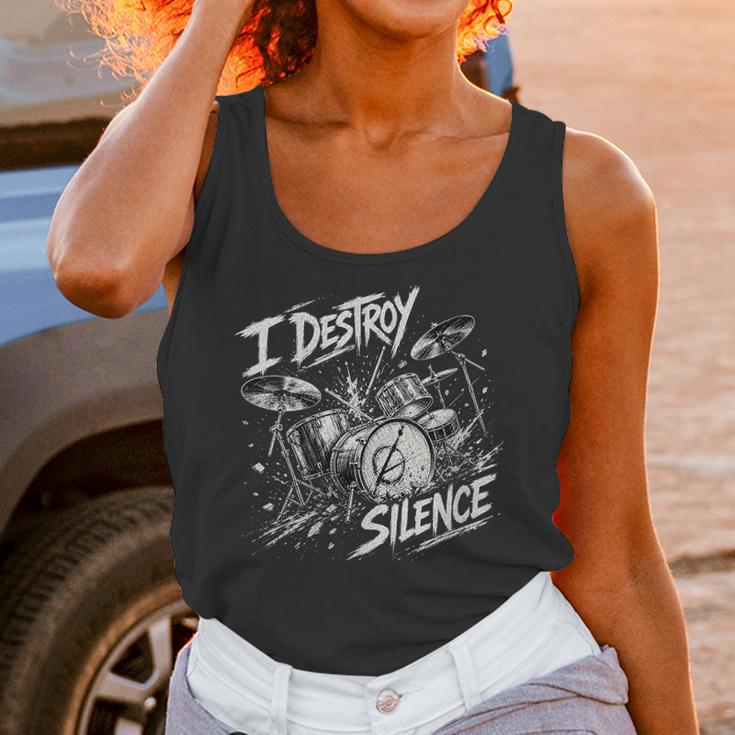 Women's Drum Kit I Destroy Silence Art Unisex Tank Top