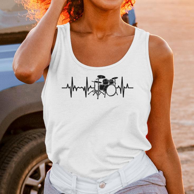 Drum Kit Pulse Line Rock Artist Drum Set Comfort Colors Adult Sweatshirt Unisex Tank Top