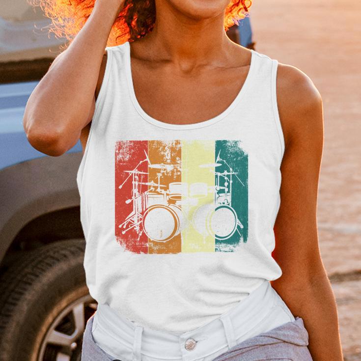 Drumset Cool Retro Vintage Drum Kit Drummer Music Percussion Unisex Tank Top Drumset Cool Retro Vintage Drum Kit Drummer Music Percussion Unisex Tank Top