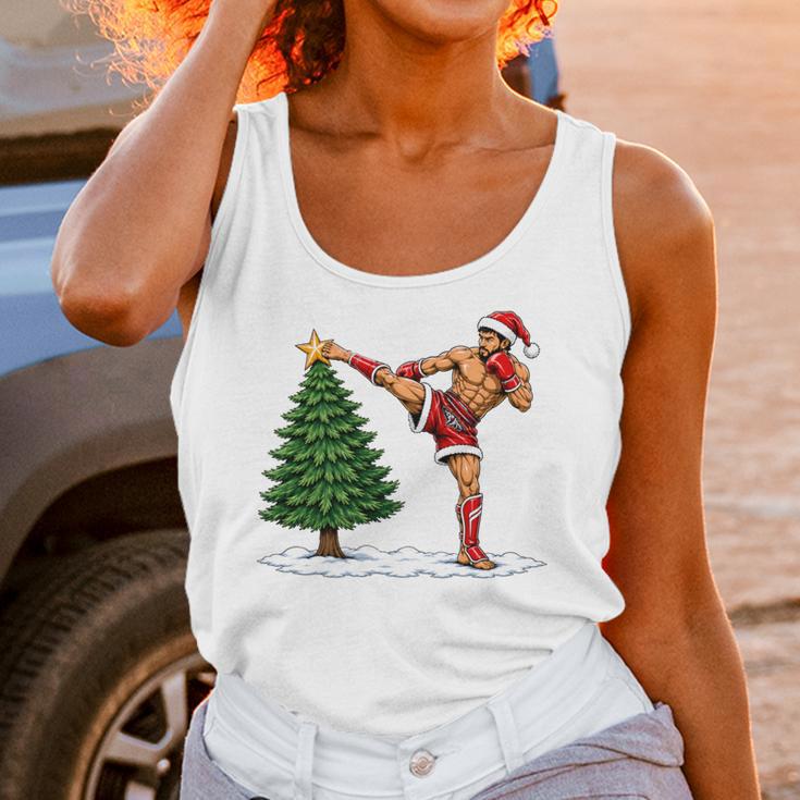 Festive Muay Thai Santa Christmas Unisex Tank Top