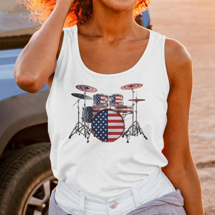 USA Patriotic Drum Kit American Flag Drum Set Unisex Tank Top USA Patriotic Drum Kit American Flag Drum Set Unisex Tank Top
