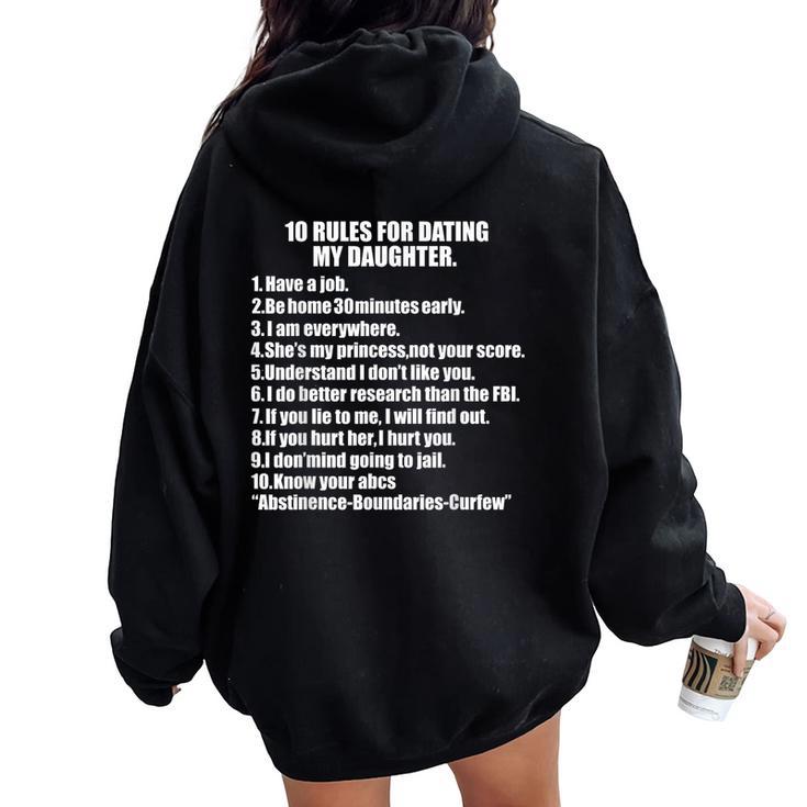 10 Rules Dating My Daughter 過保護 お父さん 保護 レディース オーバーサイズ パーカー バックプリント