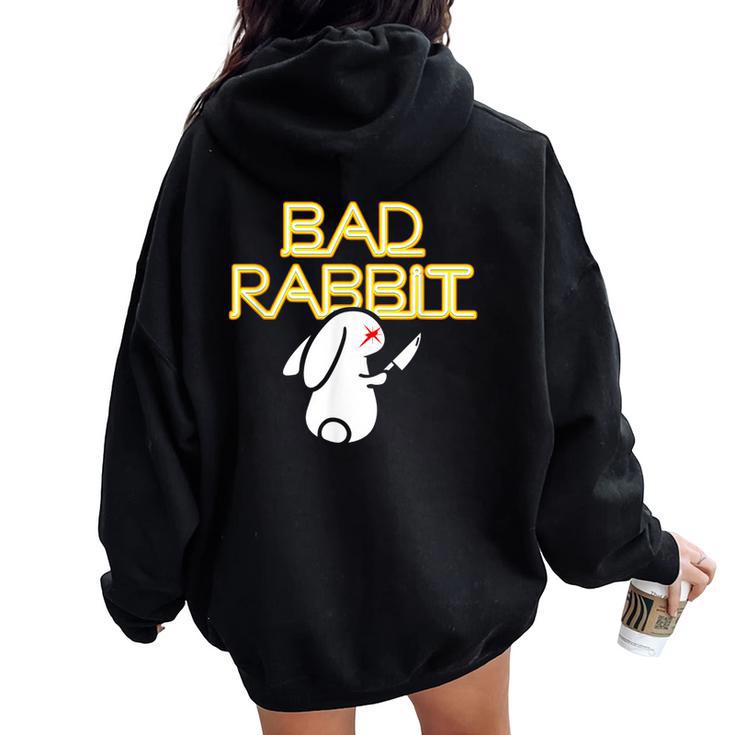 Bad Rabbit Bunny Avec Couteau Hater Sweat à capuche oversize pour femme avec imprimé dans le dos