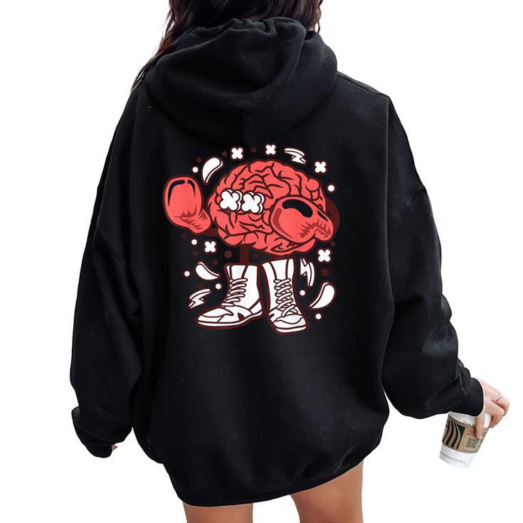 Divertente Boxertampa Grafica Con Cervello Regalo Per Uomini Donne Bambini Papà Mamma Felpa con cappuccio oversize da donna con stampa posteriore
