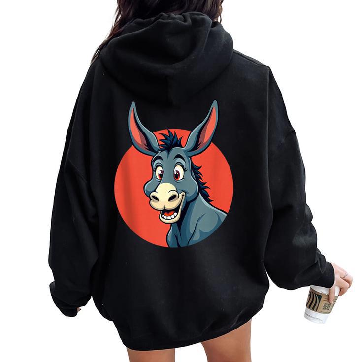 Divertido Gráfico De Animales De Burro Para Hombres Es Y Niños In Mangas Women Oversized Hoodie Back Print