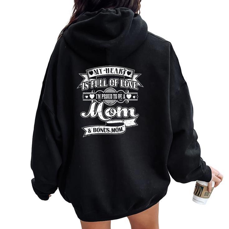 My Heart Is Full Of Love Proud Mom Christmas  Ideas For Mom Women Oversized Hoodie Back Print