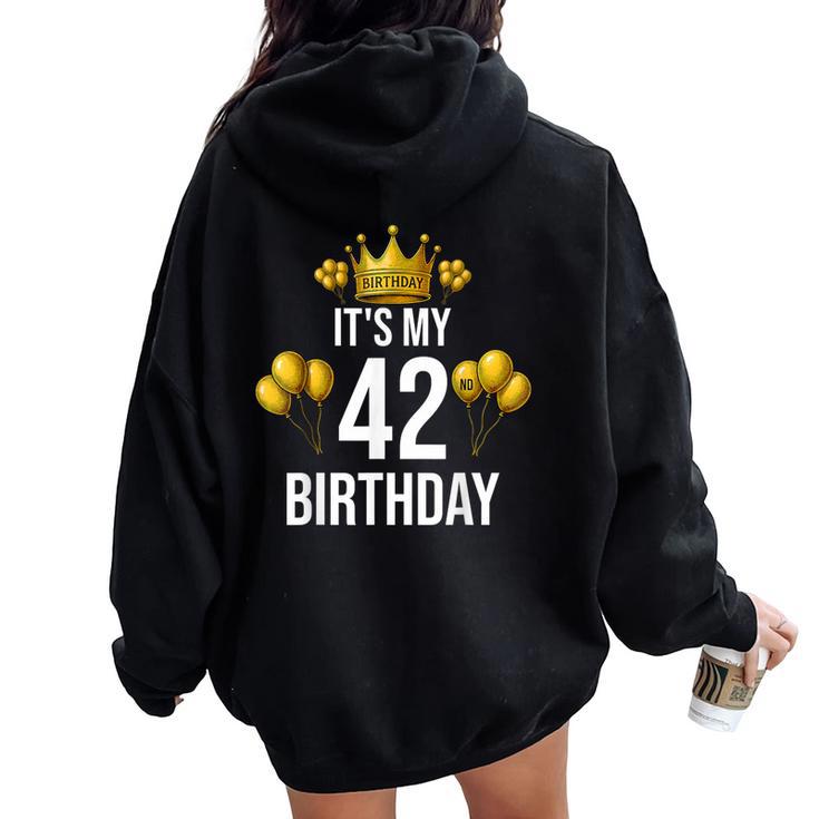 It's My 42歳の誕生日パーティー 42歳の誕生日 男性 女性 レディース オーバーサイズ パーカー バックプリント