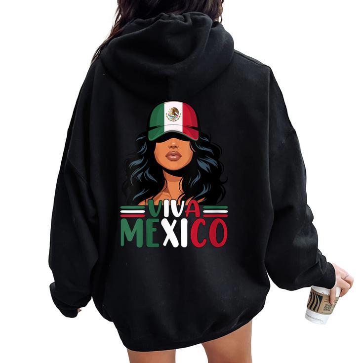 Iva Mexico Drapeau Mexicain Pour Sweat à capuche oversize pour femme avec imprimé dans le dos