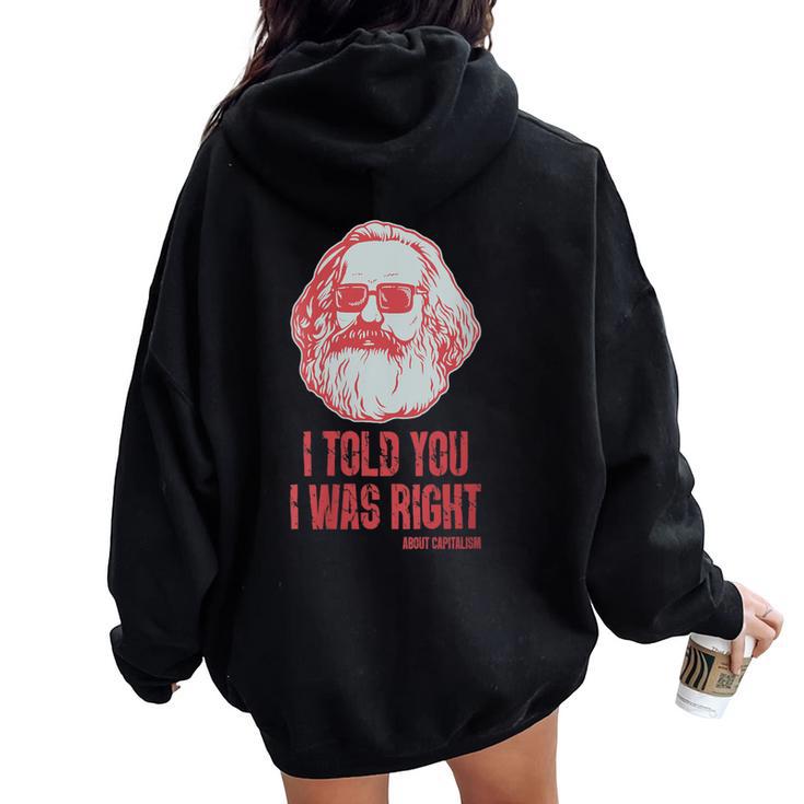Karl Marx Marxismo Comunismoocialismo Filosofía Cuello Women Oversized Hoodie Back Print