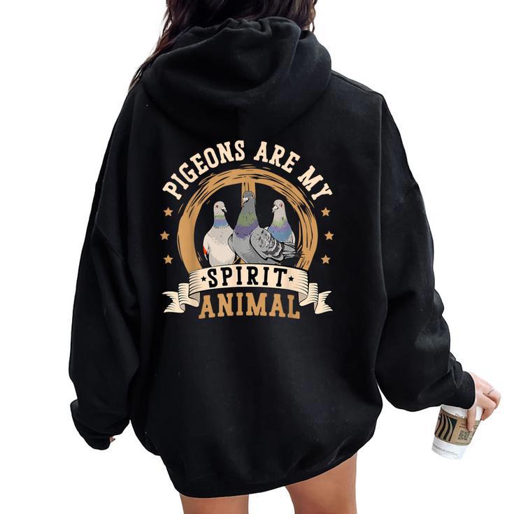 Las Palomason Mi Espíritu Animal Regalos Para Una Paloma Fanciers Women Oversized Hoodie Back Print