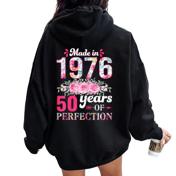 Made In 1976Intage 50Ème Anniversaire 50 Ans Cadeau Sweat à capuche oversize pour femme avec imprimé dans le dos