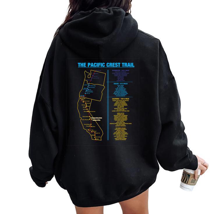 Pacific Crest Trail Thru ハイキングシャツギフト。男性にも女性にも。 レディース オーバーサイズ パーカー バックプリント