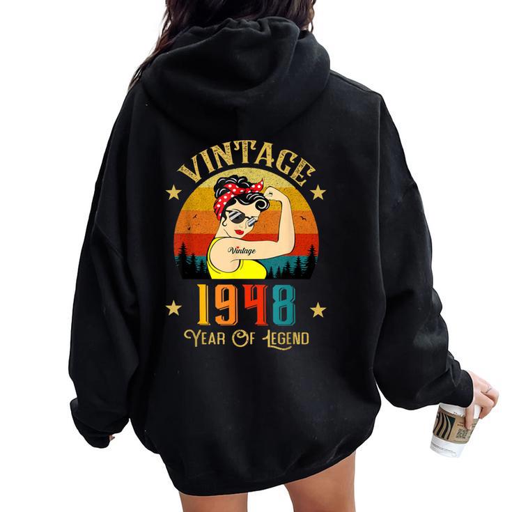 Vintage 1948 Anniversaire S 78 Ans Drôleintage 1948 Sweat à capuche oversize pour femme avec imprimé dans le dos