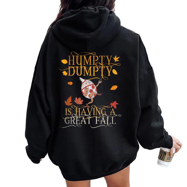 ヴィンテージ秋色 ハンプティダンプティ Having Had A Great Fall レディース オーバーサイズ パーカー バックプリント