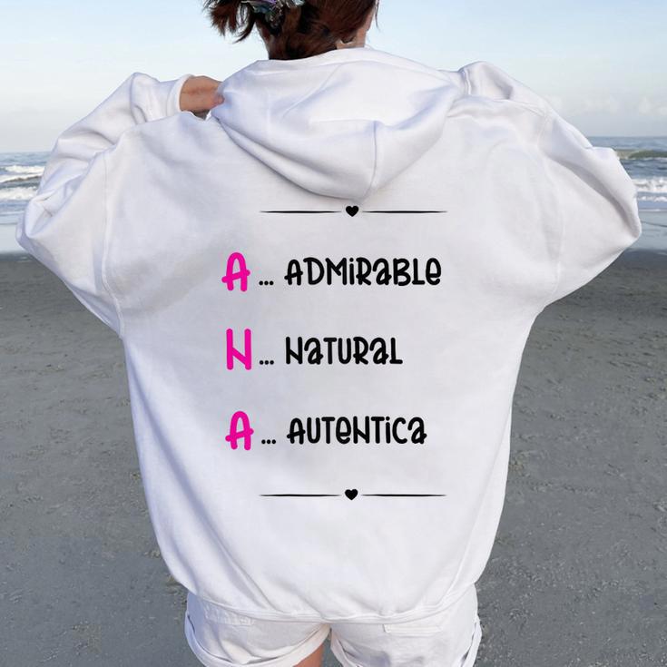 Ana Regalo Personalizado Nombre Ana Chica Women Oversized Hoodie Back Print