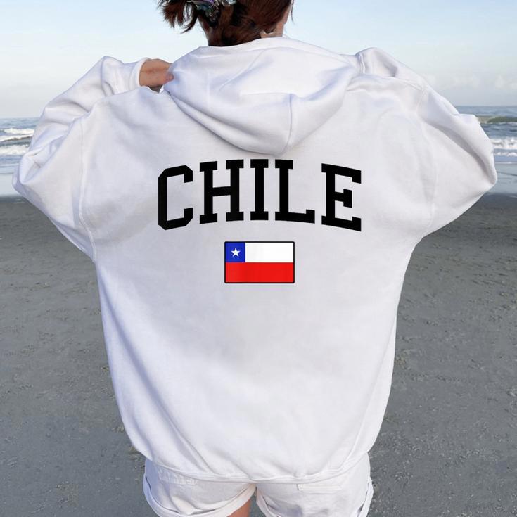 Bandera De Chile Hombres Es Niños Chile Women Oversized Hoodie Back Print