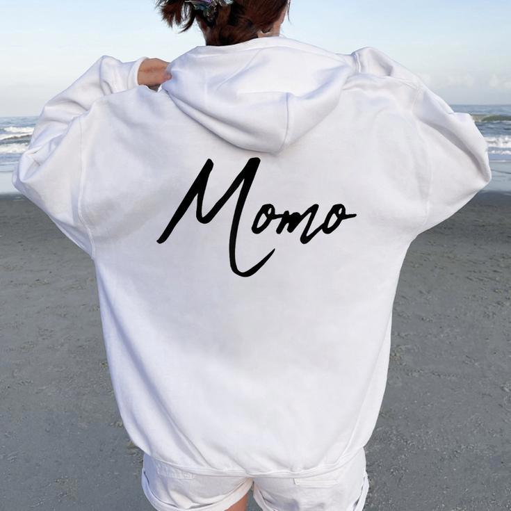 Beautiful Handwritten Font Momo Calligraphy レディース オーバーサイズ パーカー バックプリント