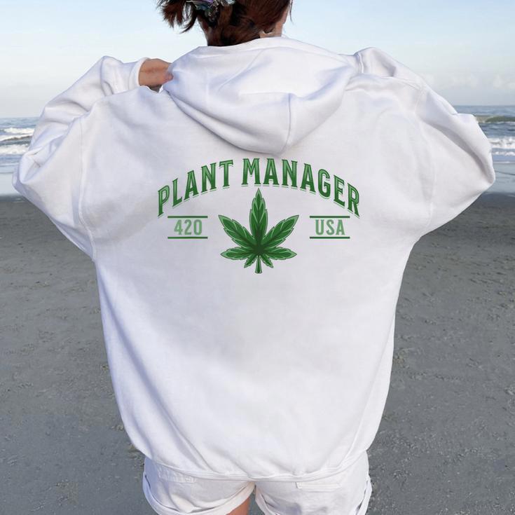 Plant Manager ウィードリーフ カンナビスポット マリファナ Usa レディース オーバーサイズ パーカー バックプリント