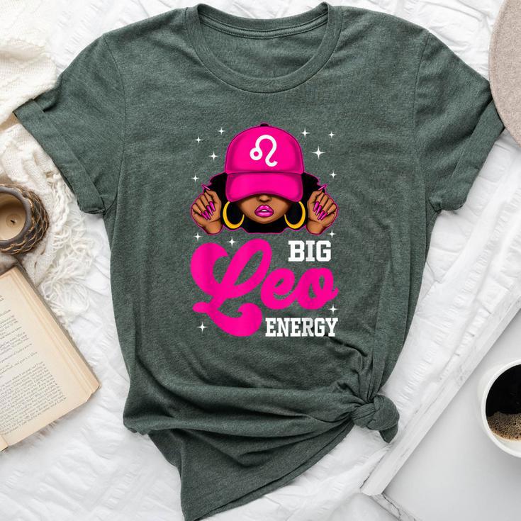 Big Leo Energy Sassy Black Woman Cap Zodiac Birthday Bella Canvas T-shirt