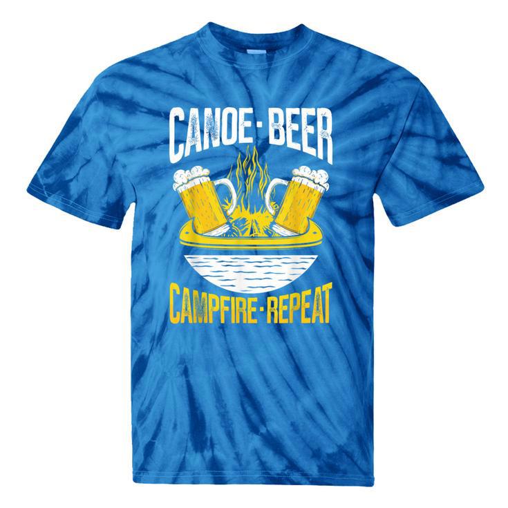 Canoe Beer Campfire Repeat Kayak Canoe Tie-Dye T-Shirts